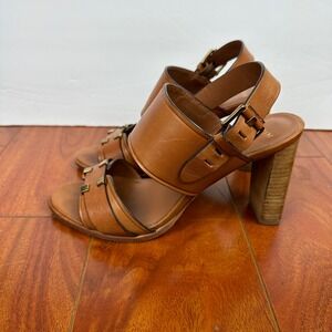 Aerin Women's 7.5 Brown Block Heel Sandals Buckle